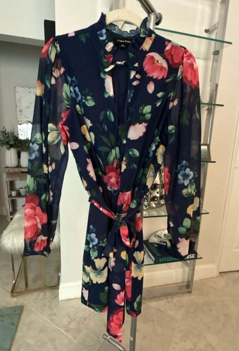 Yumi Kim Splendor Navy Queen Romper Floral Long Sleeve XS